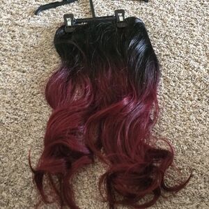 Ombre Black and Red Hair Extension